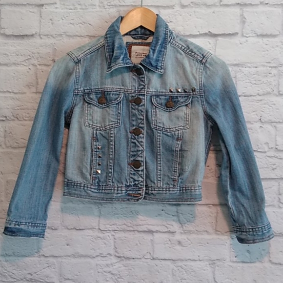Cropped Denim Stud Jean Jacket - Picture 2 of 9